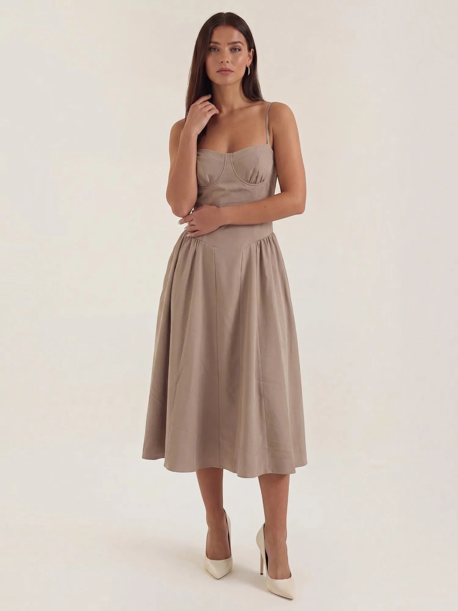 Odette – gorsetowa sukienka midi damska | Butik Modowy