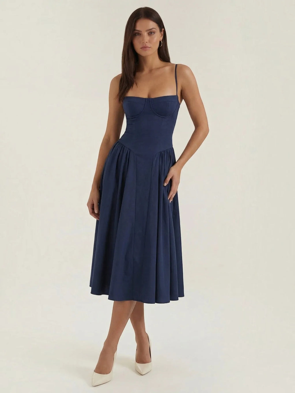 Odette – gorsetowa sukienka midi damska | Butik Modowy