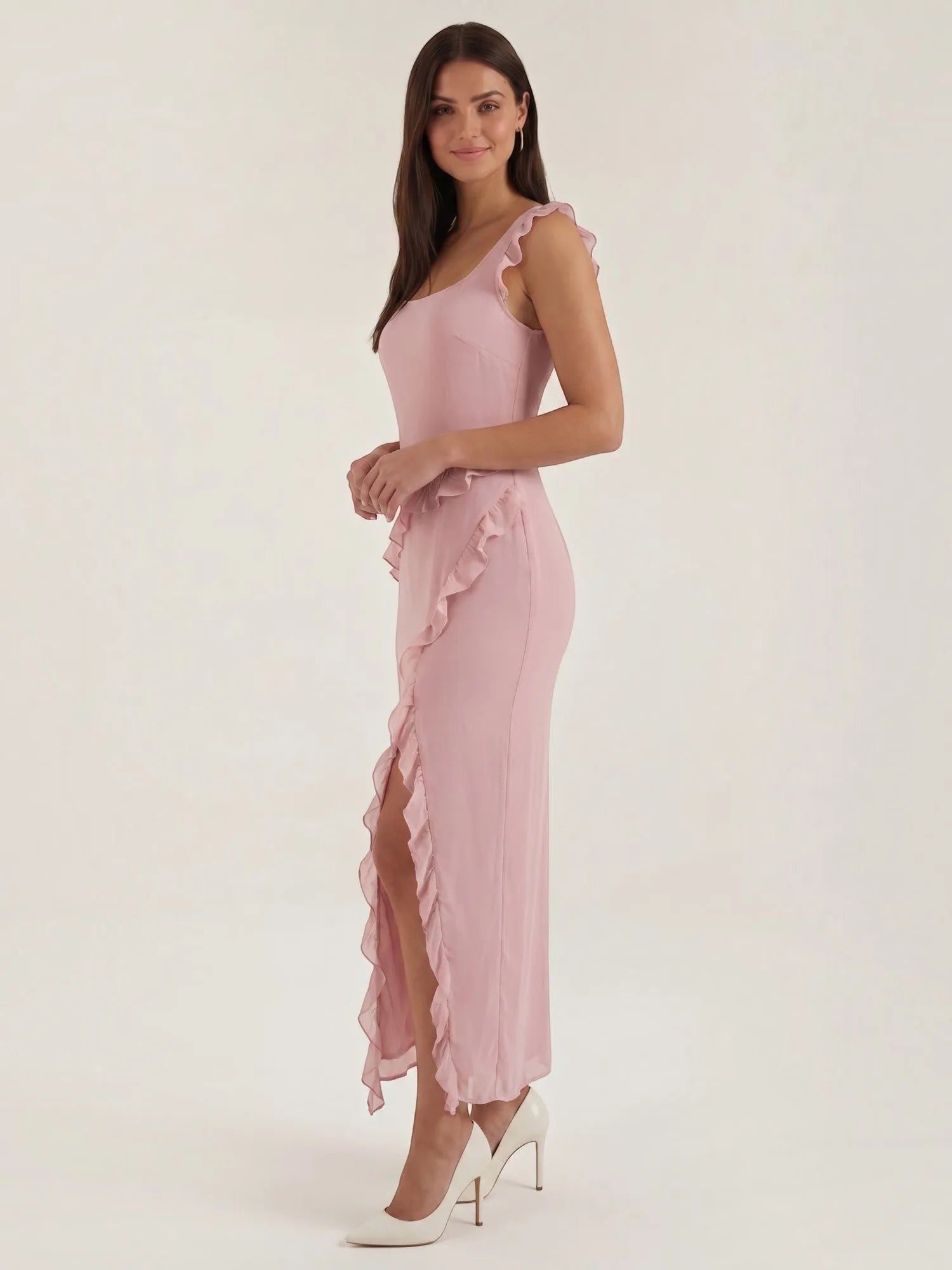 Susan – sukienka maxi damska z falbankami | Butik Modowy