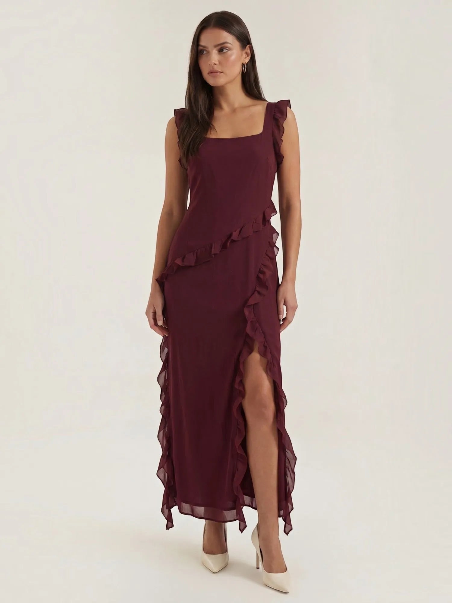 Susan – sukienka maxi damska z falbankami | Butik Modowy