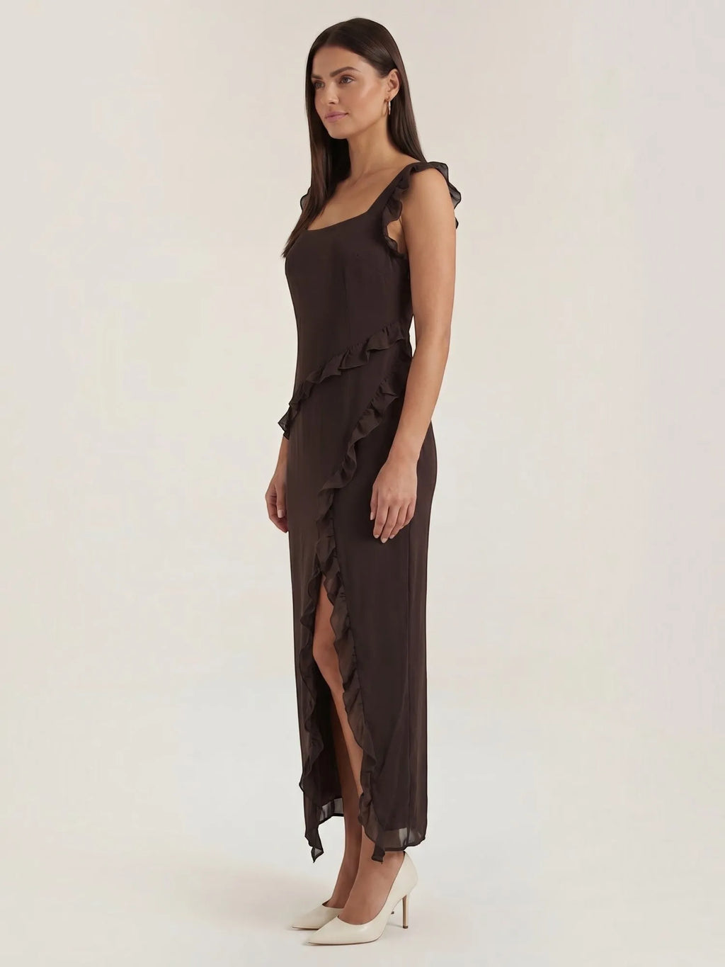 Susan – sukienka maxi damska z falbankami | Butik Modowy
