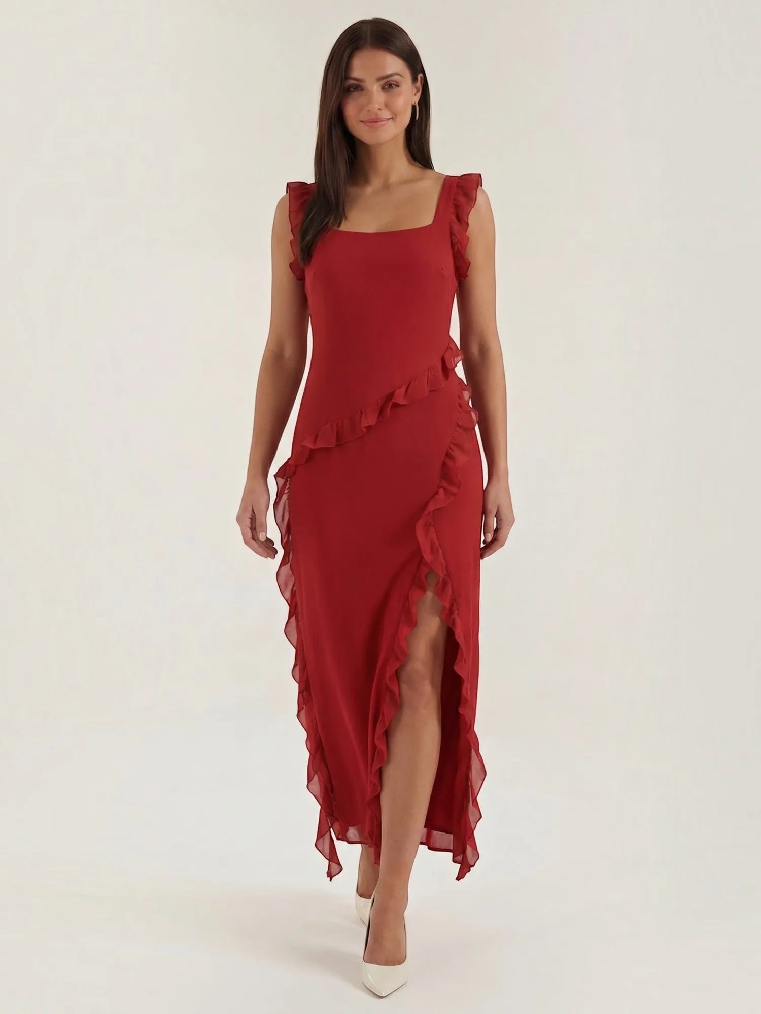 Susan – sukienka maxi damska z falbankami | Butik Modowy