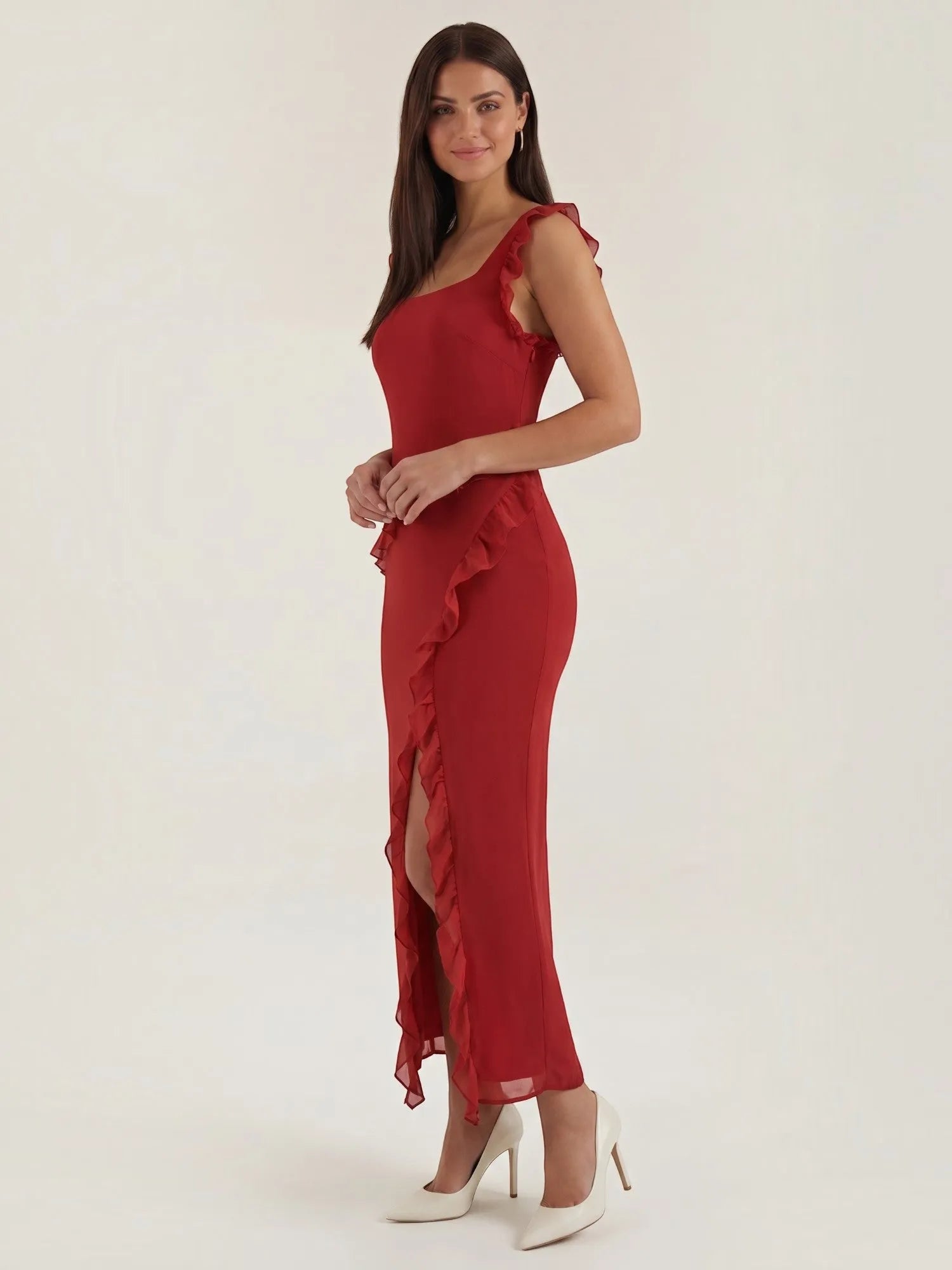 Susan – sukienka maxi damska z falbankami | Butik Modowy