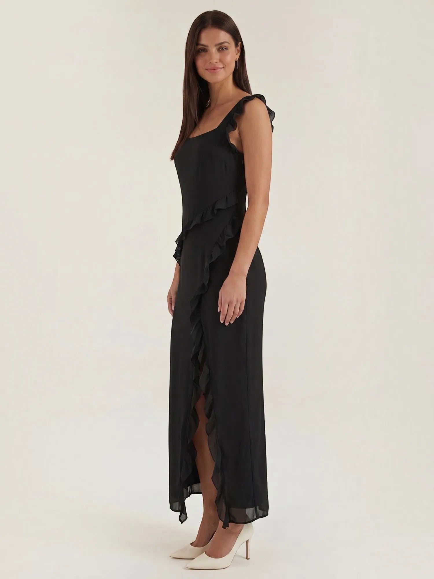 Susan – sukienka maxi damska z falbankami | Butik Modowy