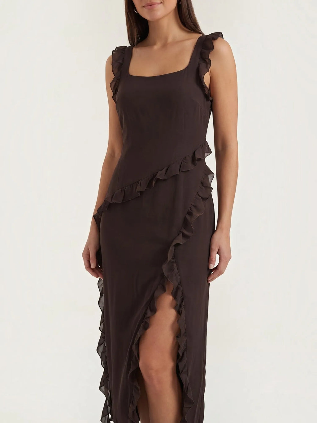 Susan – sukienka maxi damska z falbankami | Butik Modowy