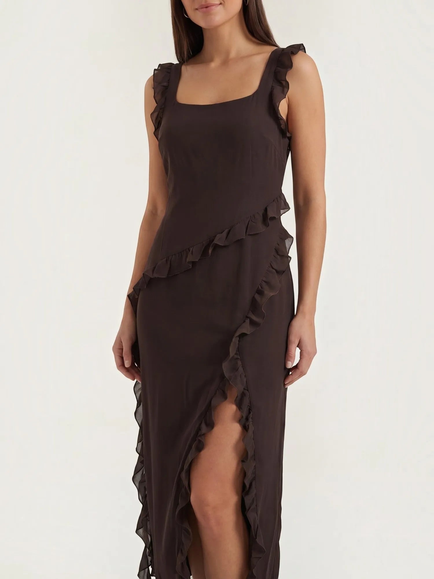 Susan – sukienka maxi damska z falbankami | Butik Modowy