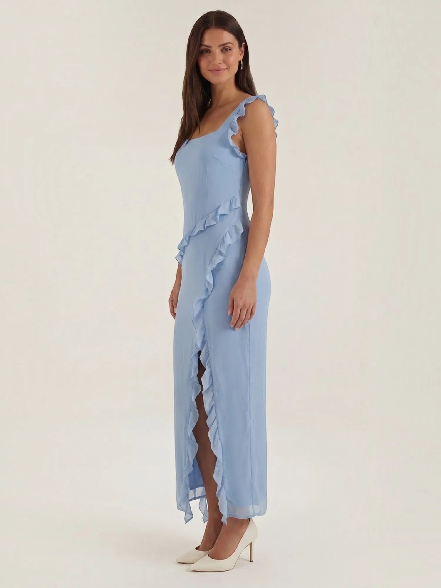 Susan – sukienka maxi damska z falbankami | Butik Modowy